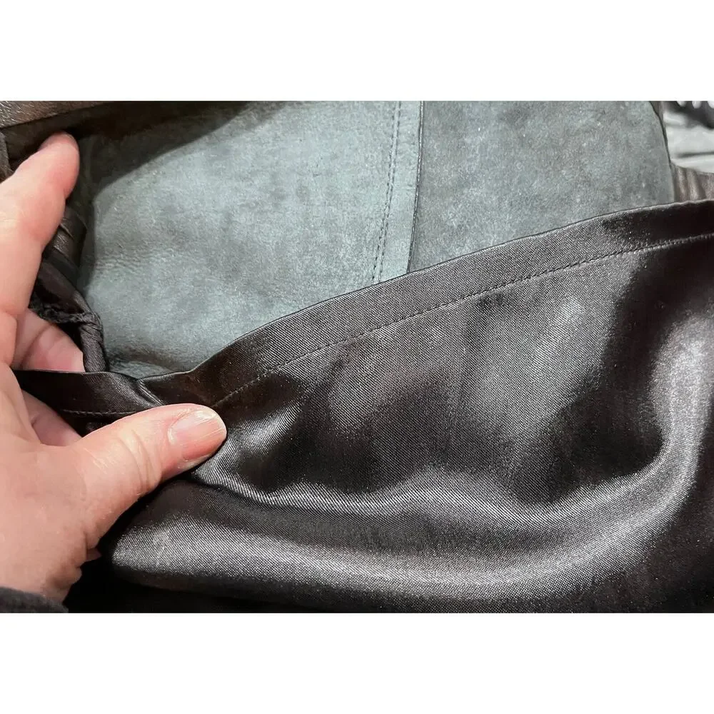 Bebe Butter Soft Black Genuine Leather Straight Skirt‎ size 8-10, 30” waist Y2K